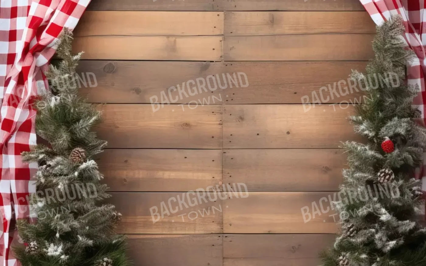 Rustic Christmas I 8’X5’ Ultracloth (96 X 60 Inch) Backdrop