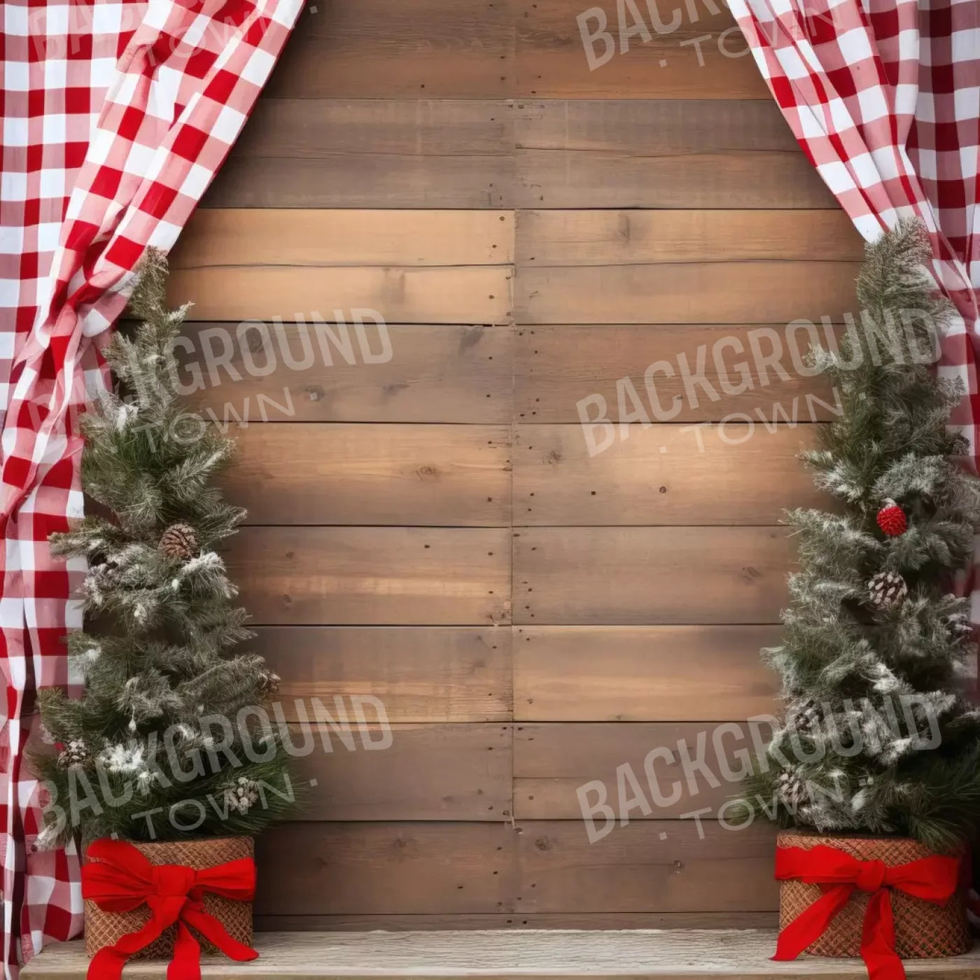 Rustic Christmas I 8’X8’ Fleece (96 X Inch) Backdrop