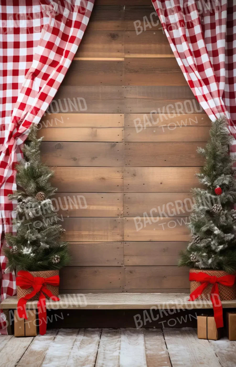 Rustic Christmas I 9’X14’ Ultracloth (108 X 168 Inch) Backdrop