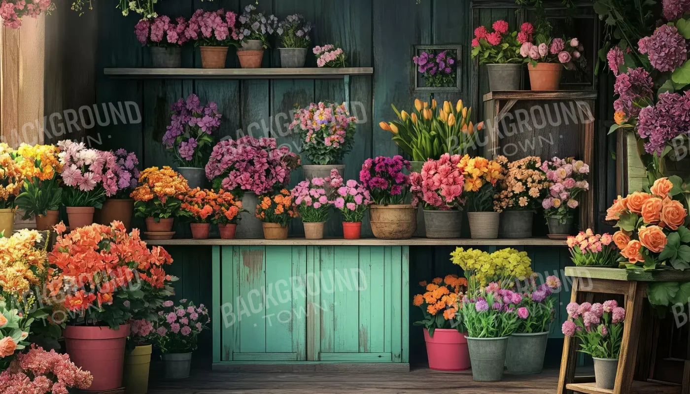 Rustic Flower Shop 14’x8’ UltraCloth (168 x 96 inch) Backdrop