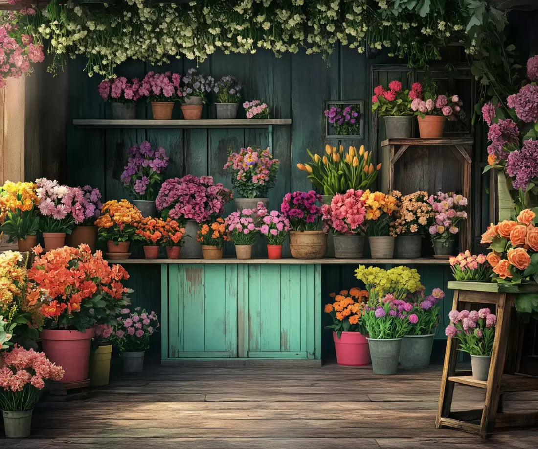 Rustic Flower Shop 5’x4’2 Fleece (60 x 50 inch) Backdrop