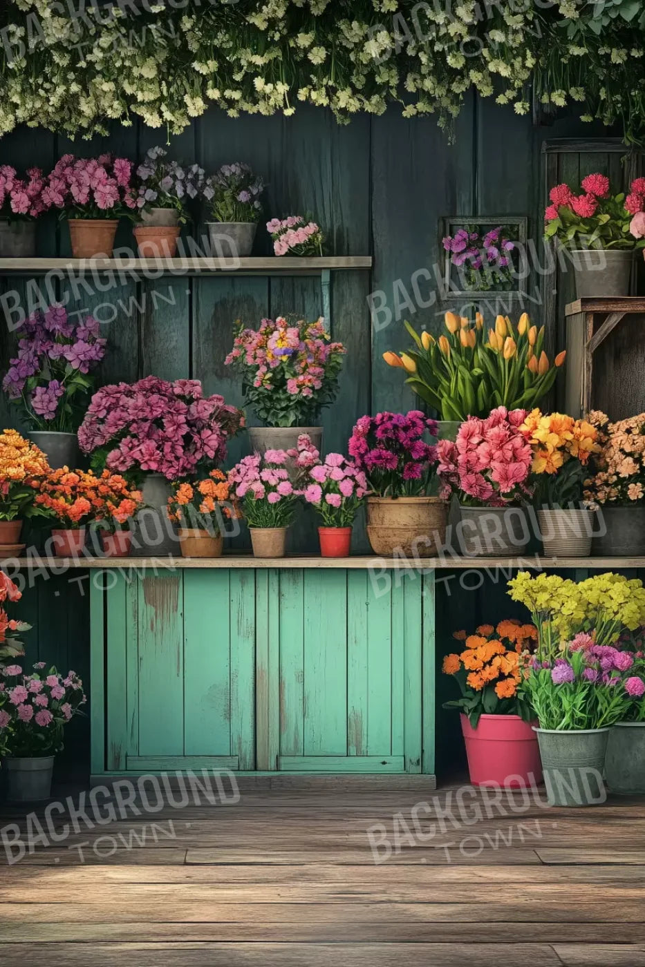 Rustic Flower Shop 8’x12’ UltraCloth (96 x 144 inch) Backdrop