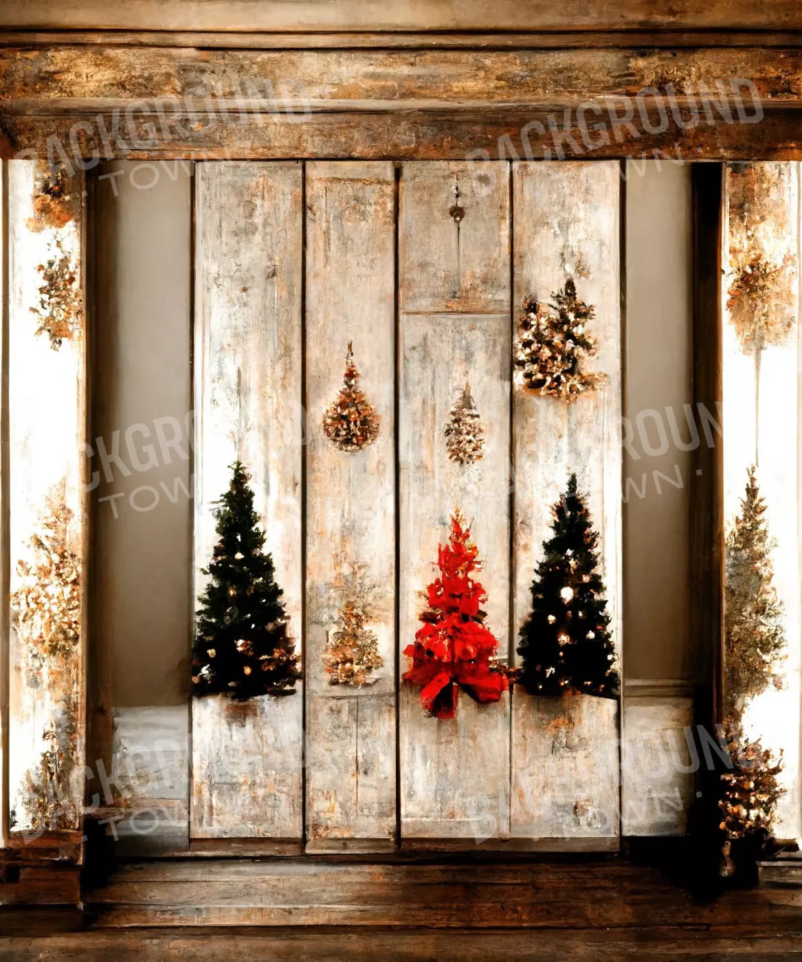 Rustic Holiday Display 10’X12’ Ultracloth (120 X 144 Inch) Backdrop