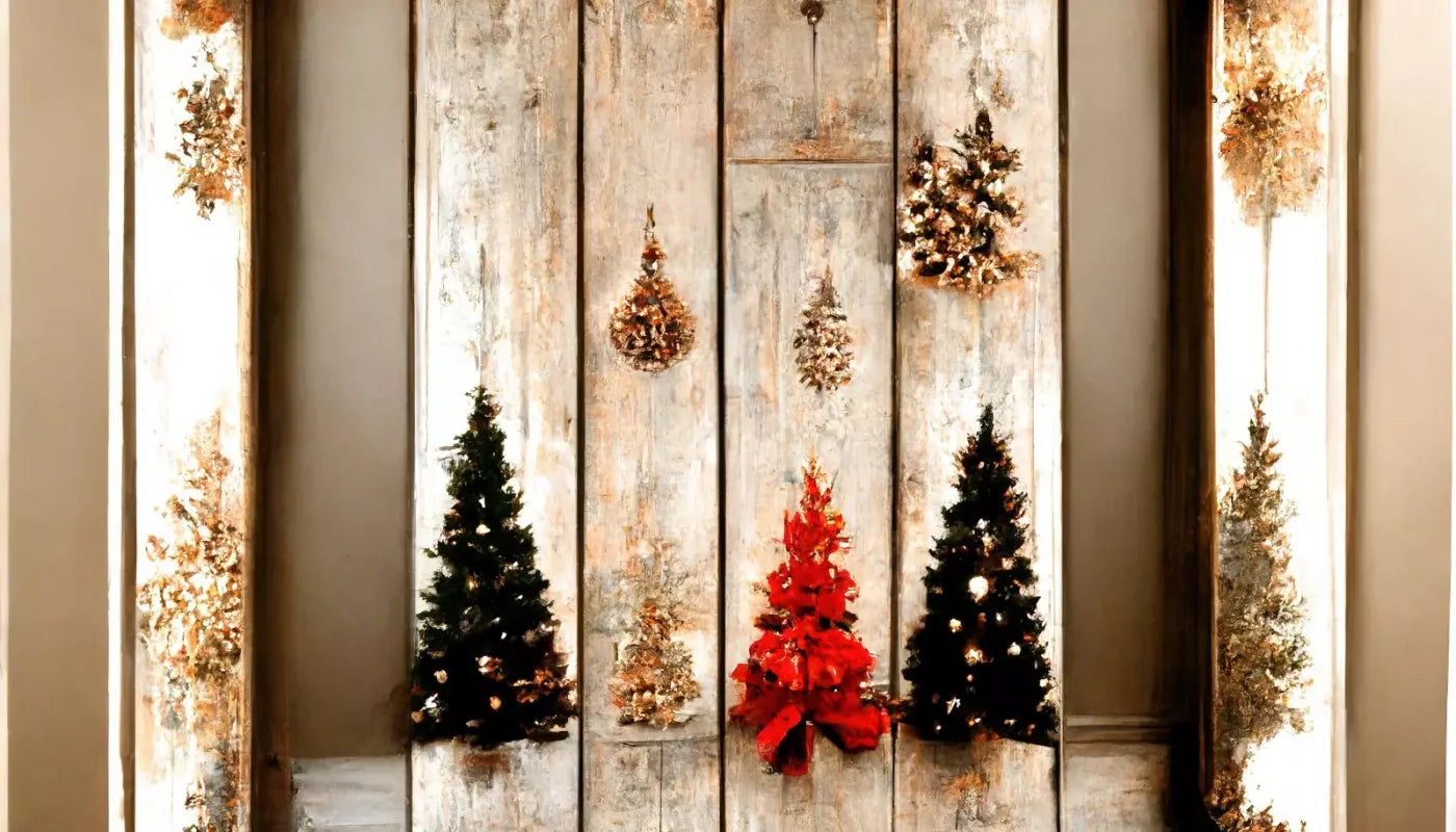Rustic Holiday Display 14’X8’ Ultracloth (168 X 96 Inch) Backdrop