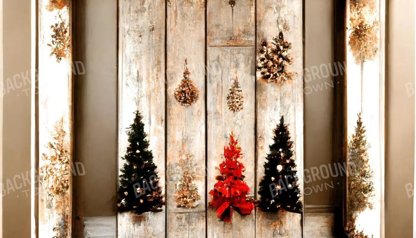 Rustic Holiday Display 14’X8’ Ultracloth (168 X 96 Inch) Backdrop