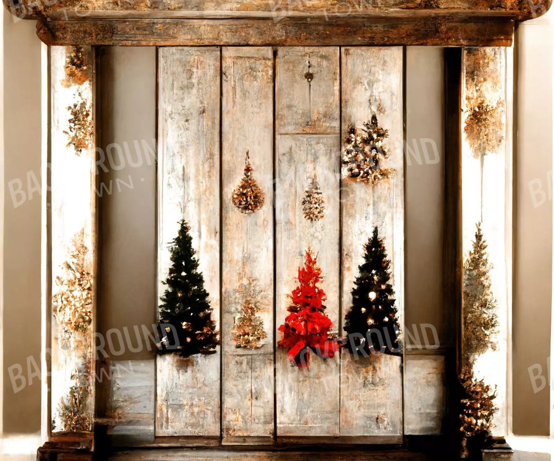 Rustic Holiday Display 5’X4’2 Fleece (60 X 50 Inch) Backdrop