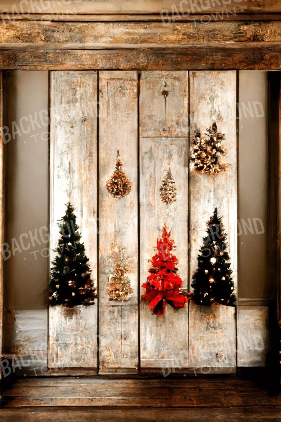 Rustic Holiday Display 8’X12’ Ultracloth (96 X 144 Inch) Backdrop