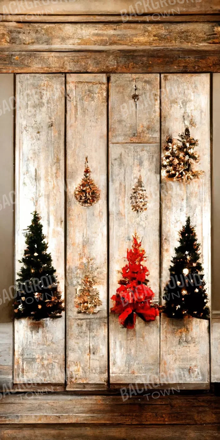 Rustic Holiday Display 8’X16’ Ultracloth (96 X 192 Inch) Backdrop