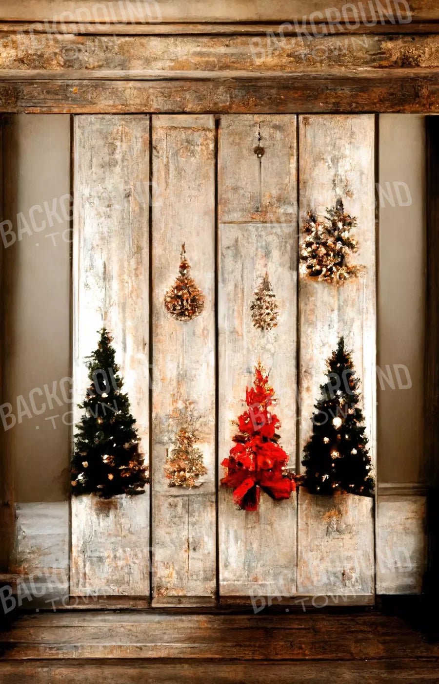 Rustic Holiday Display 9’X14’ Ultracloth (108 X 168 Inch) Backdrop