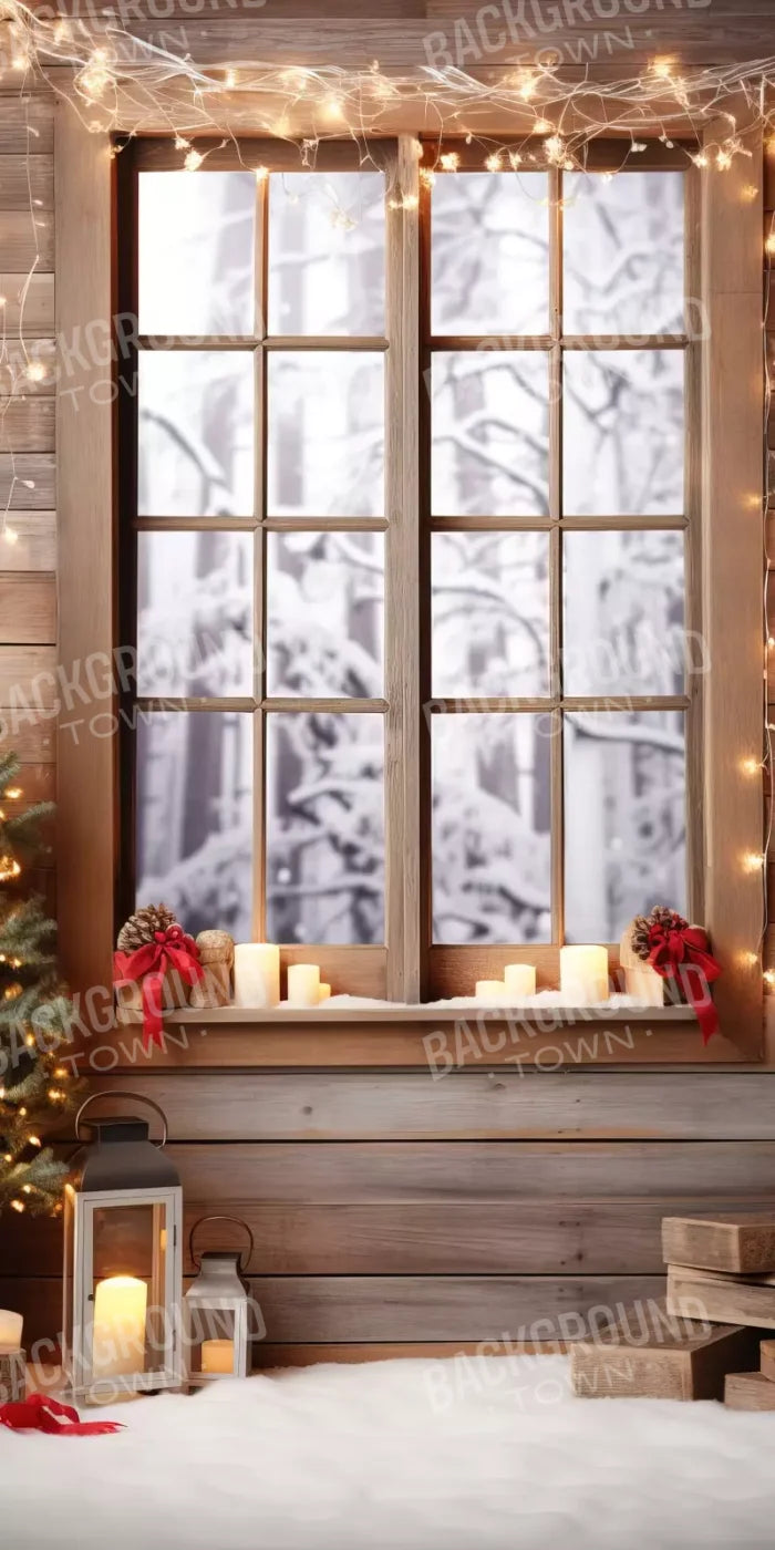 Rustic Snowy Christmas I 10’X20’ Ultracloth (120 X 240 Inch) Backdrop