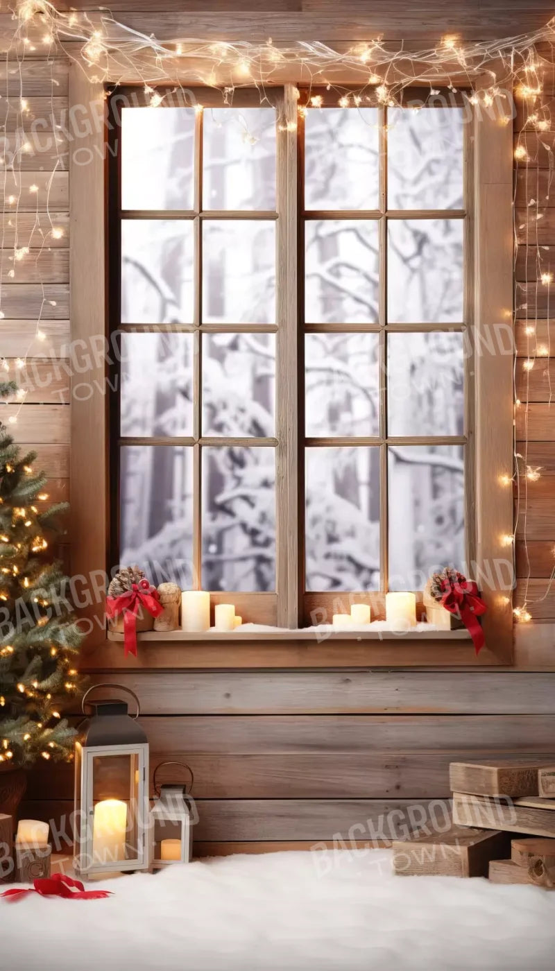 Rustic Snowy Christmas I 8’X14’ Ultracloth (96 X 168 Inch) Backdrop