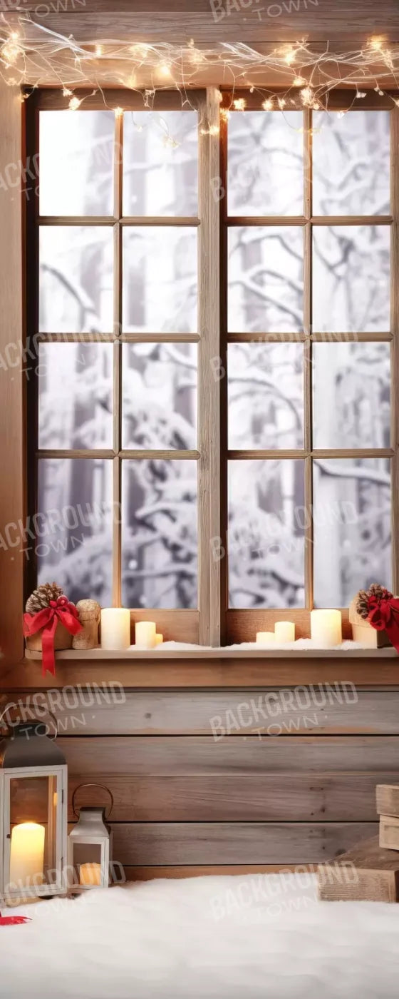 Rustic Snowy Christmas I 8’X20’ Ultracloth (96 X 240 Inch) Backdrop