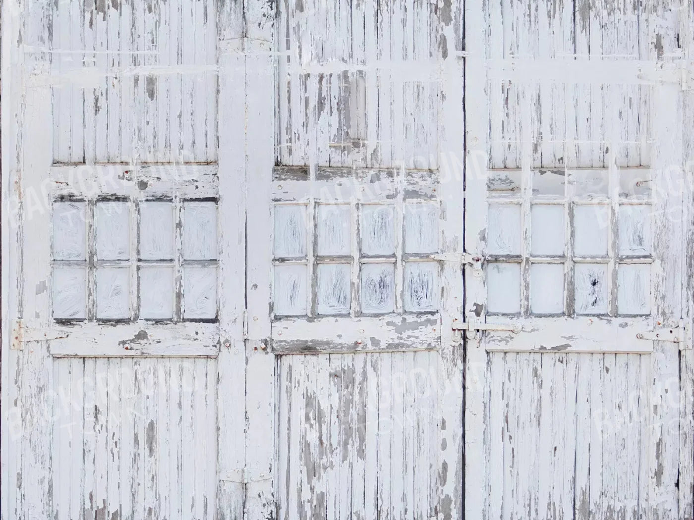 Rustic White Doors 10X8 Fleece ( 120 X 96 Inch ) Backdrop