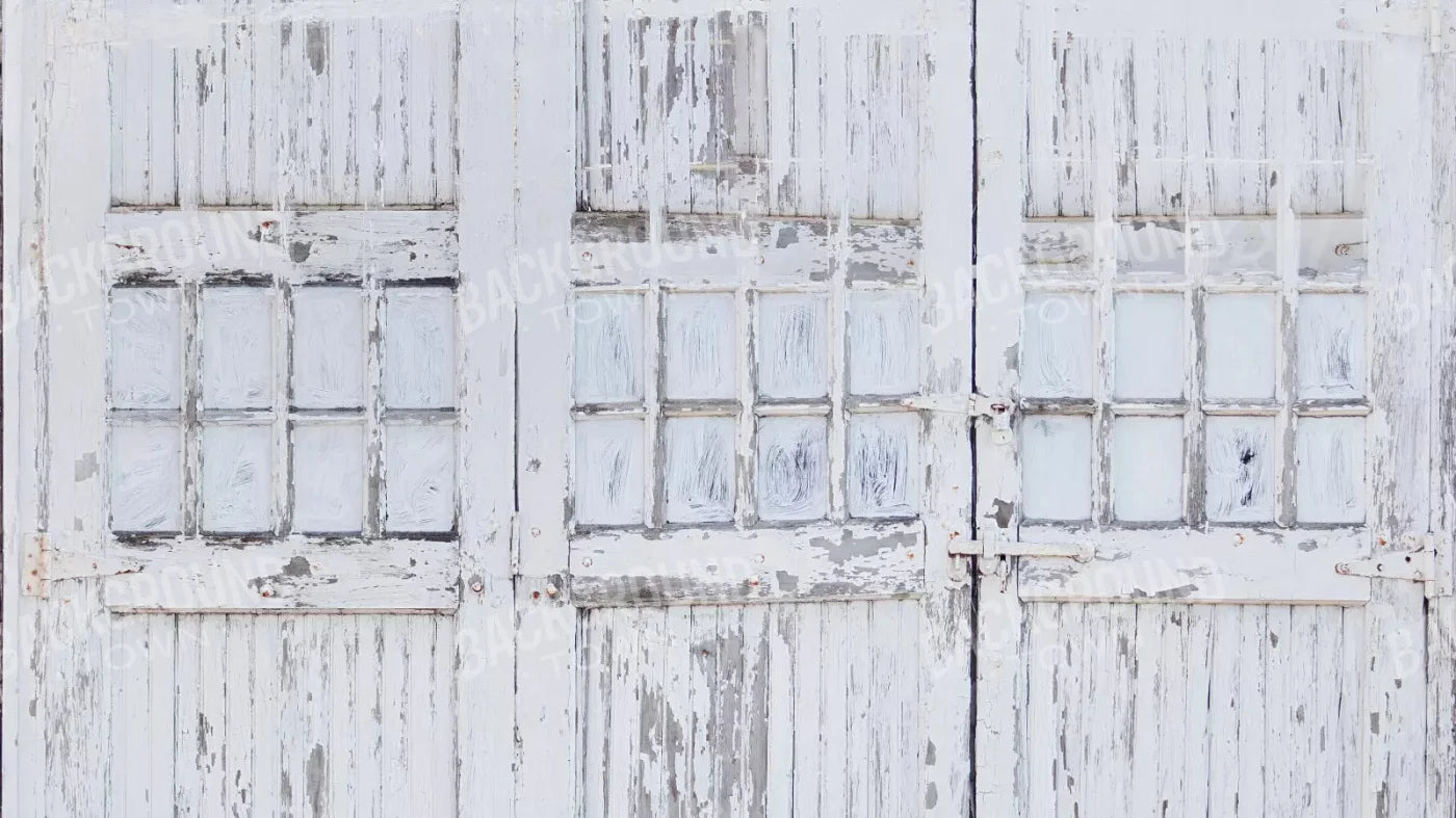 Rustic White Doors 14X8 Ultracloth ( 168 X 96 Inch ) Backdrop