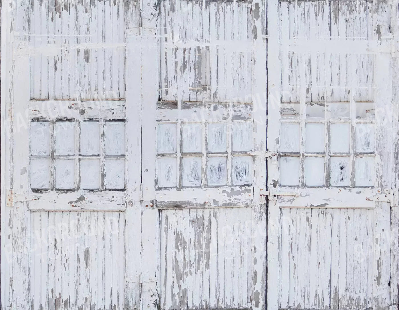 Rustic White Doors 8X6 Fleece ( 96 X 72 Inch ) Backdrop