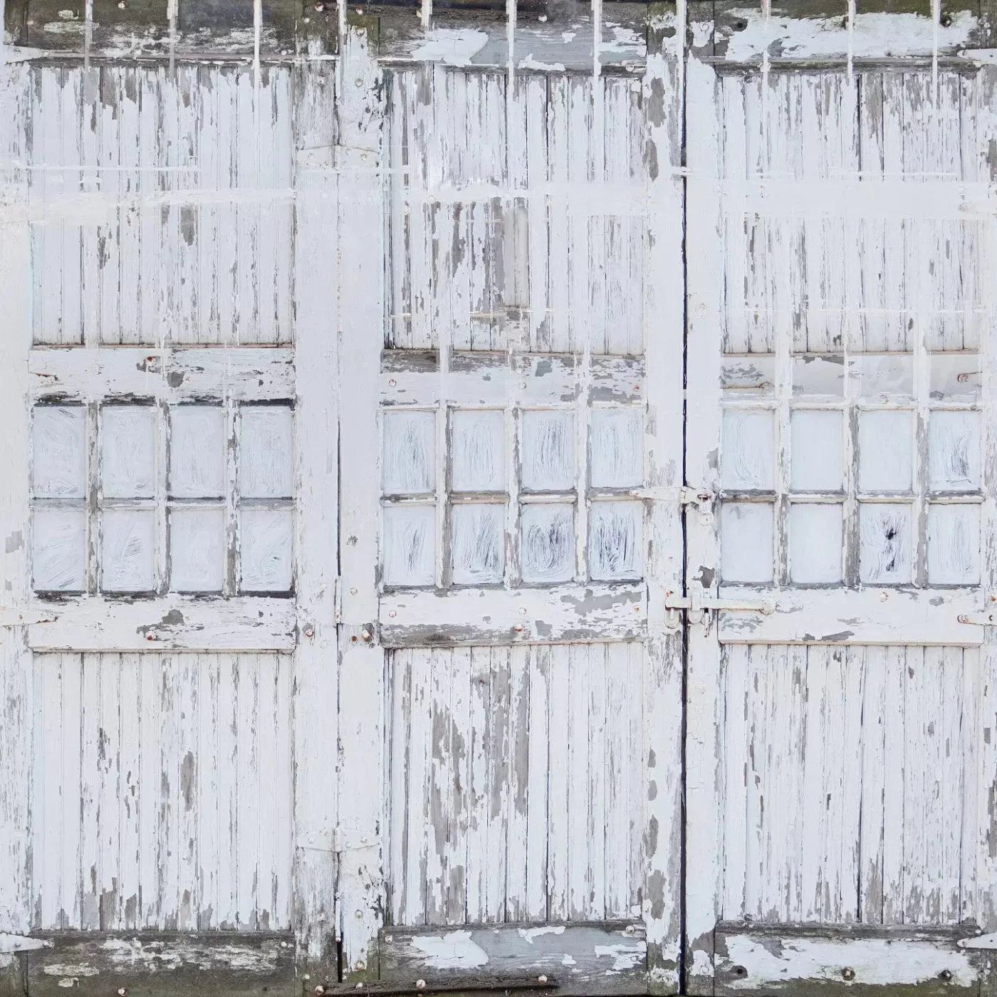 Rustic White Doors 8X8 Fleece ( 96 X Inch ) Backdrop
