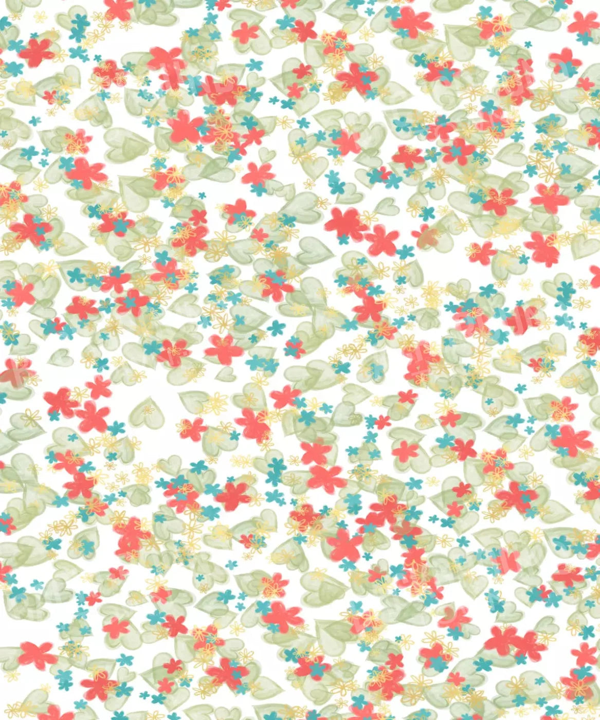 Green Floral Backdrop for Photography