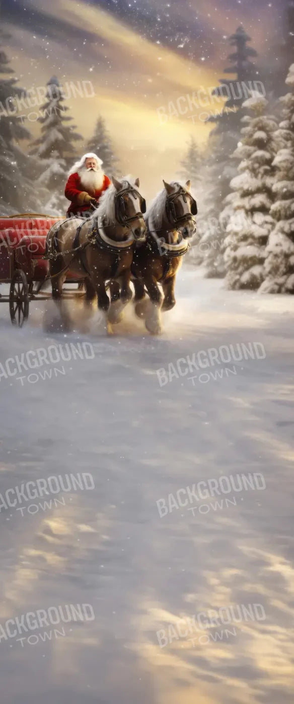 Santa Horse Carriage Sweep 5’x12’ UltraCloth for Westcott X-Drop (60 x 144 inch) Backdrop