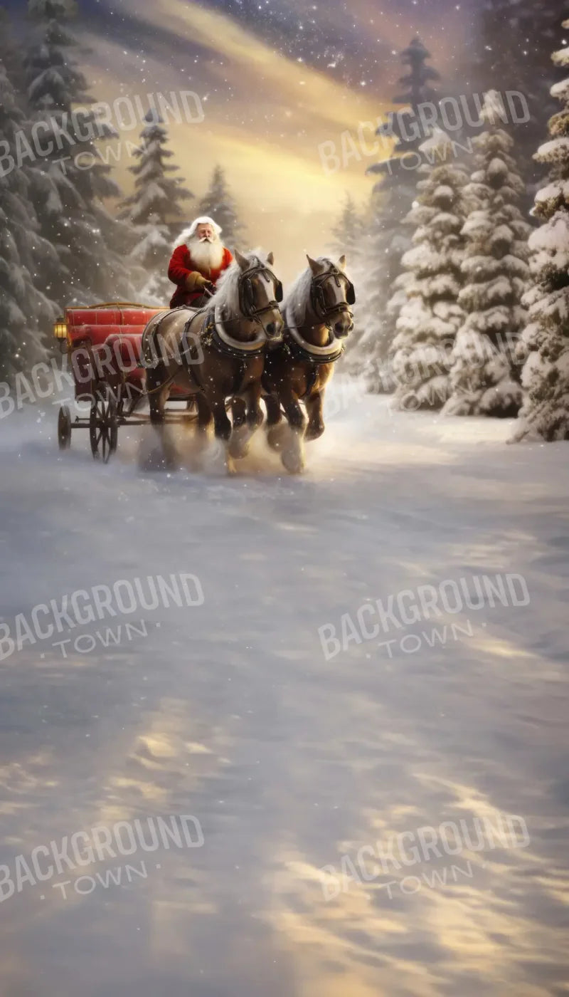 Santa Horse Carriage Sweep 8’x14’ UltraCloth for Westcott X-Drop Pro (96 x 168 inch) Backdrop