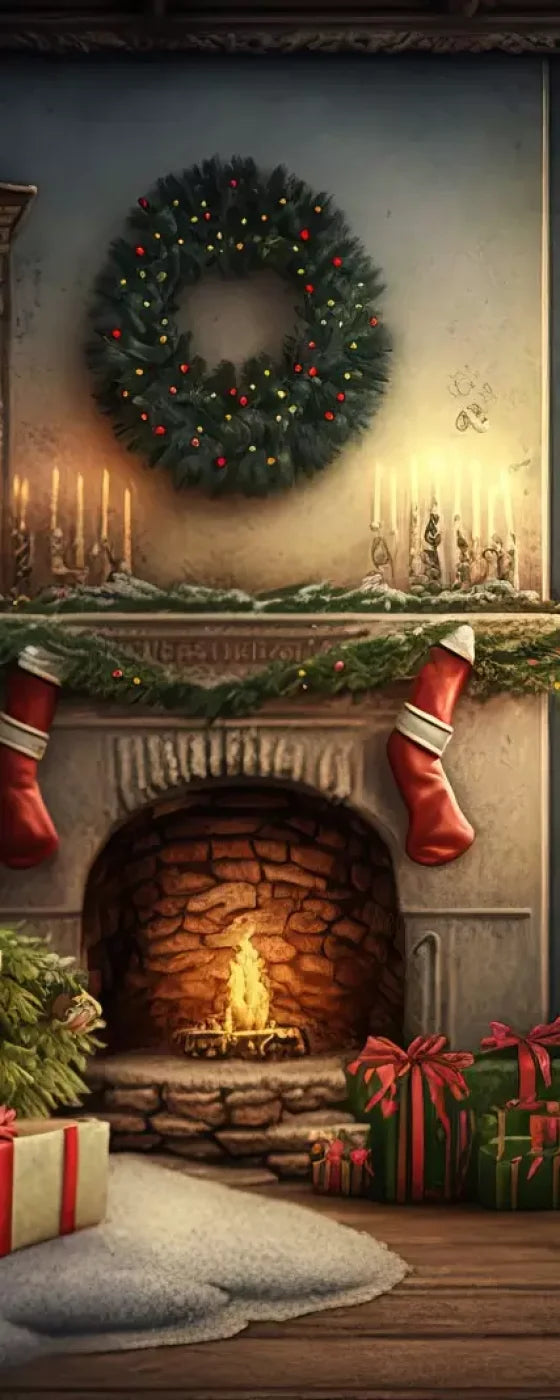 Santa Livingroom 8’X20’ Ultracloth (96 X 240 Inch) Backdrop