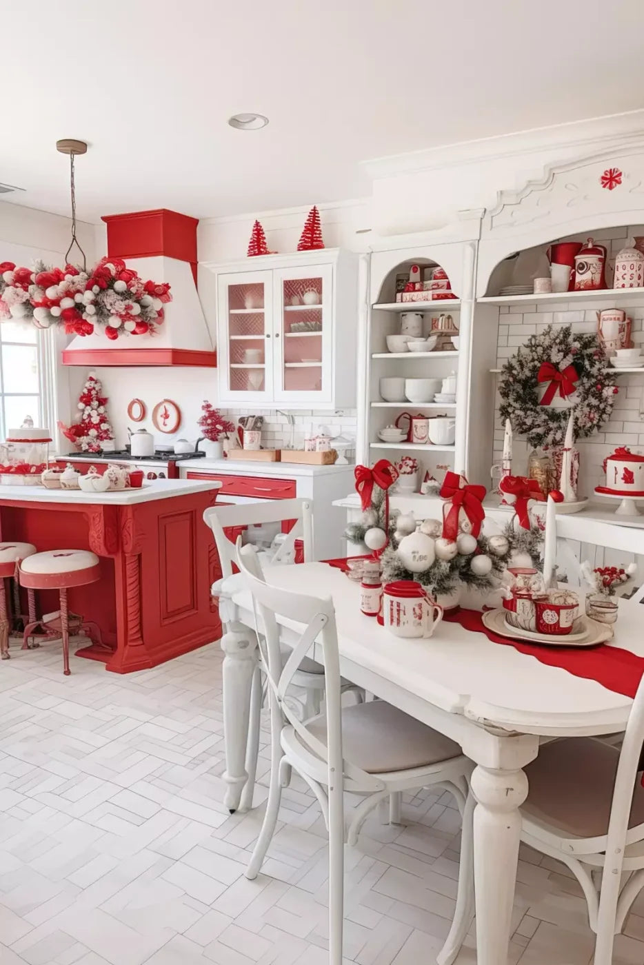 Rustic Christmas Kitchen 8’X12’ Ultracloth (96 X 144 Inch) Backdrop