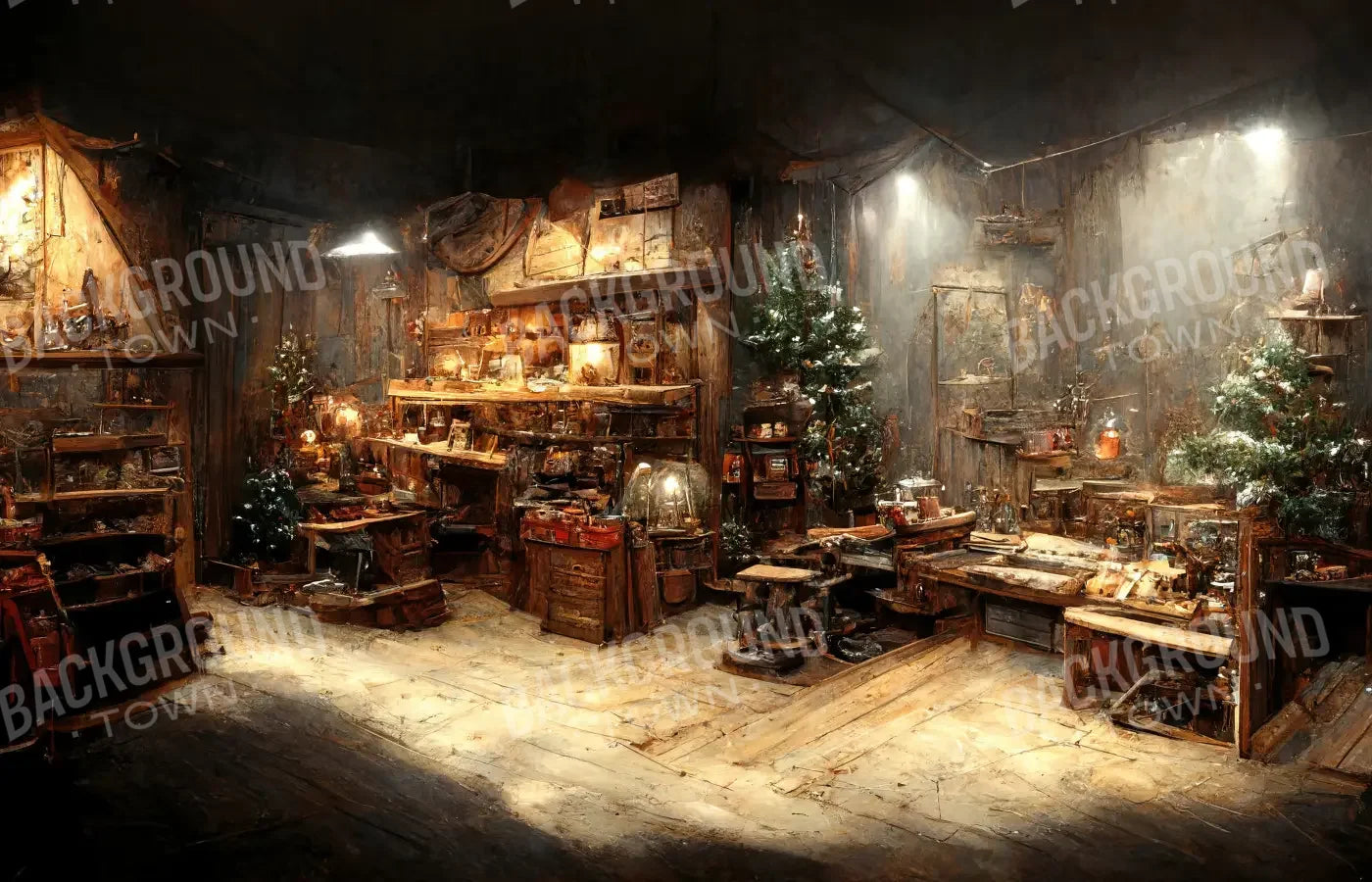 Santas Rustic Workshop 14’x9’ UltraCloth (168 x 108 inch) Backdrop