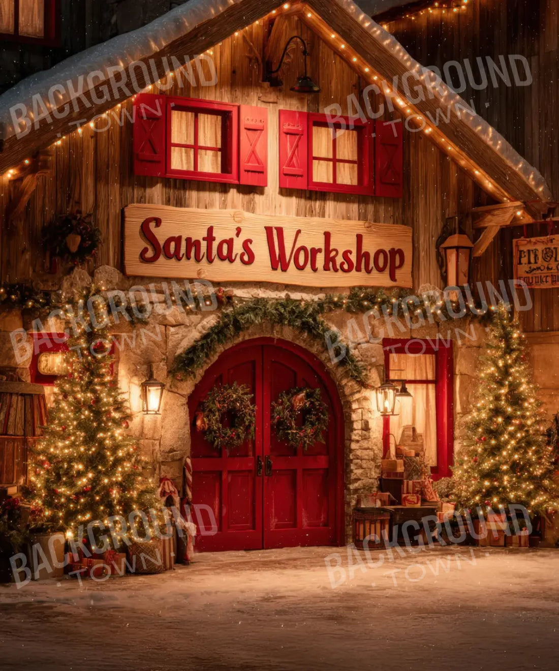 Red Christmas Backdrop for Photography