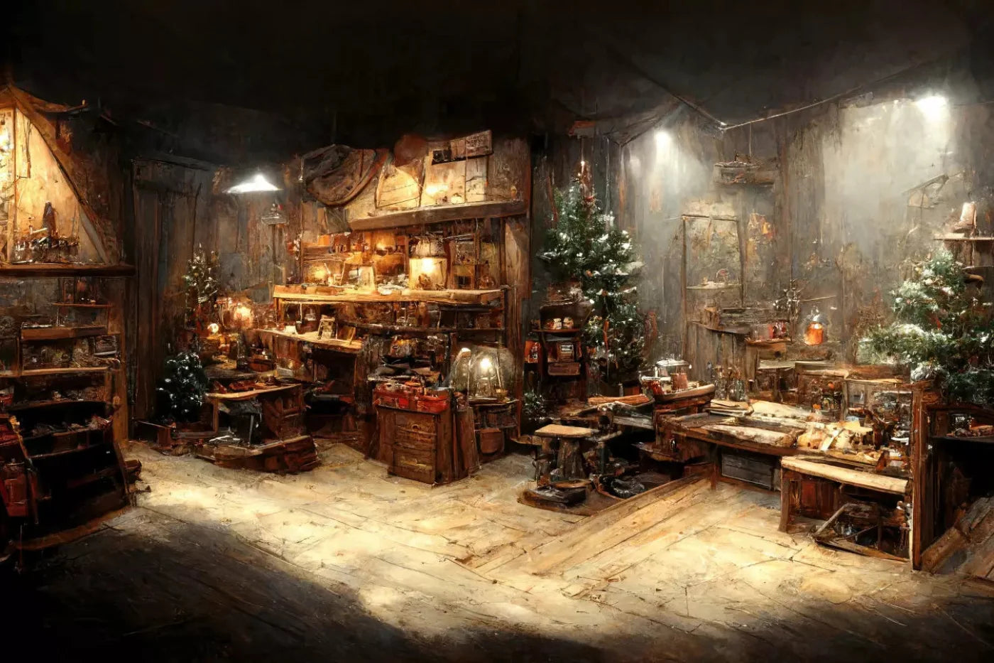 Santas Workshop 8X5 Ultracloth ( 96 X 60 Inch ) Backdrop