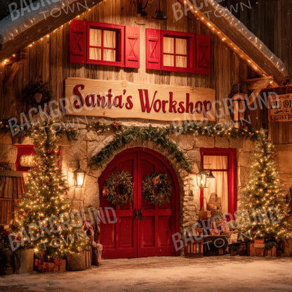 Santas Workshop 8’x8’ Fleece (96 x 96 inch) Backdrop