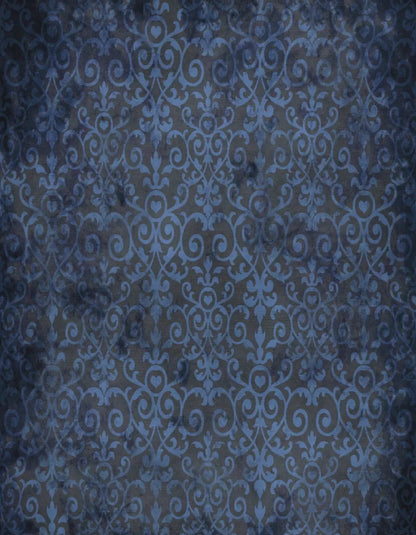 Sapphire Damask 6X8 Fleece ( 72 X 96 Inch ) Backdrop