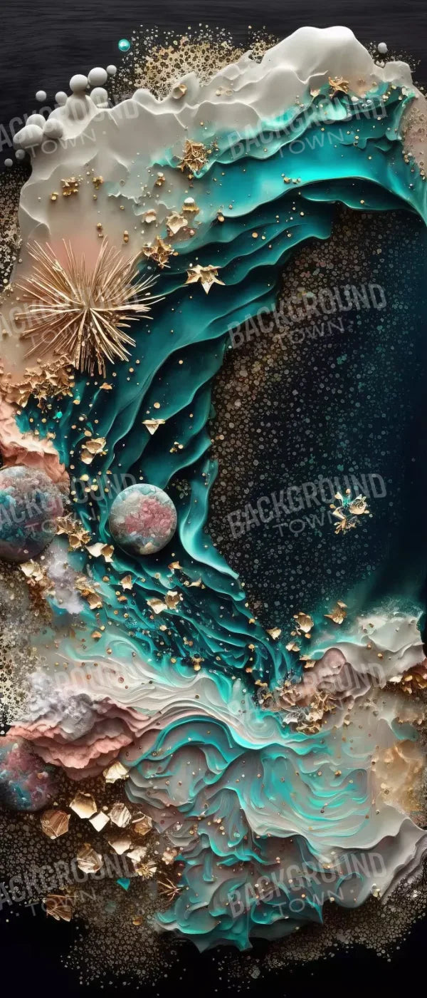 Seaside Abstract 5X12 Ultracloth For Westcott X-Drop ( 60 X 144 Inch ) Backdrop