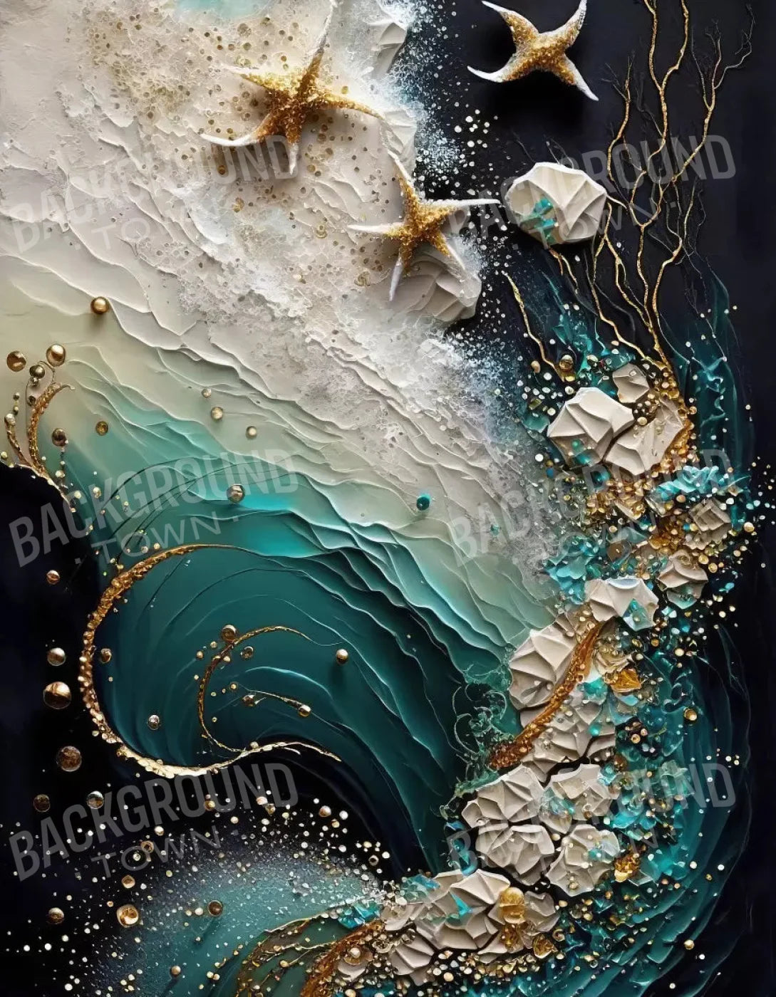 Seaside Abstract Dark 6X8 Fleece ( 72 X 96 Inch ) Backdrop