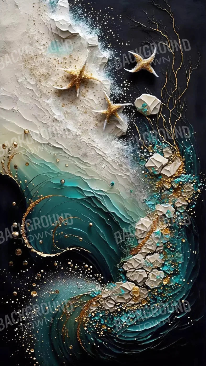 Seaside Abstract Dark 8X14 Ultracloth ( 96 X 168 Inch ) Backdrop