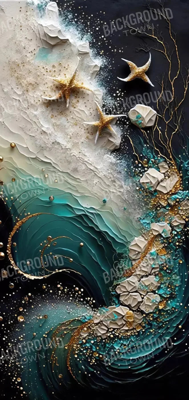 Seaside Abstract Dark 8X16 Ultracloth ( 96 X 192 Inch ) Backdrop