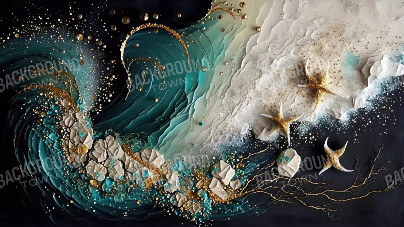 Seaside Abstract Dark H 14X8 Ultracloth ( 168 X 96 Inch ) Backdrop