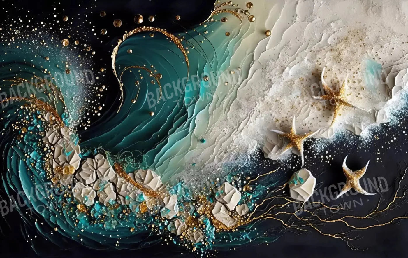 Seaside Abstract Dark H 16X10 Ultracloth ( 192 X 120 Inch ) Backdrop