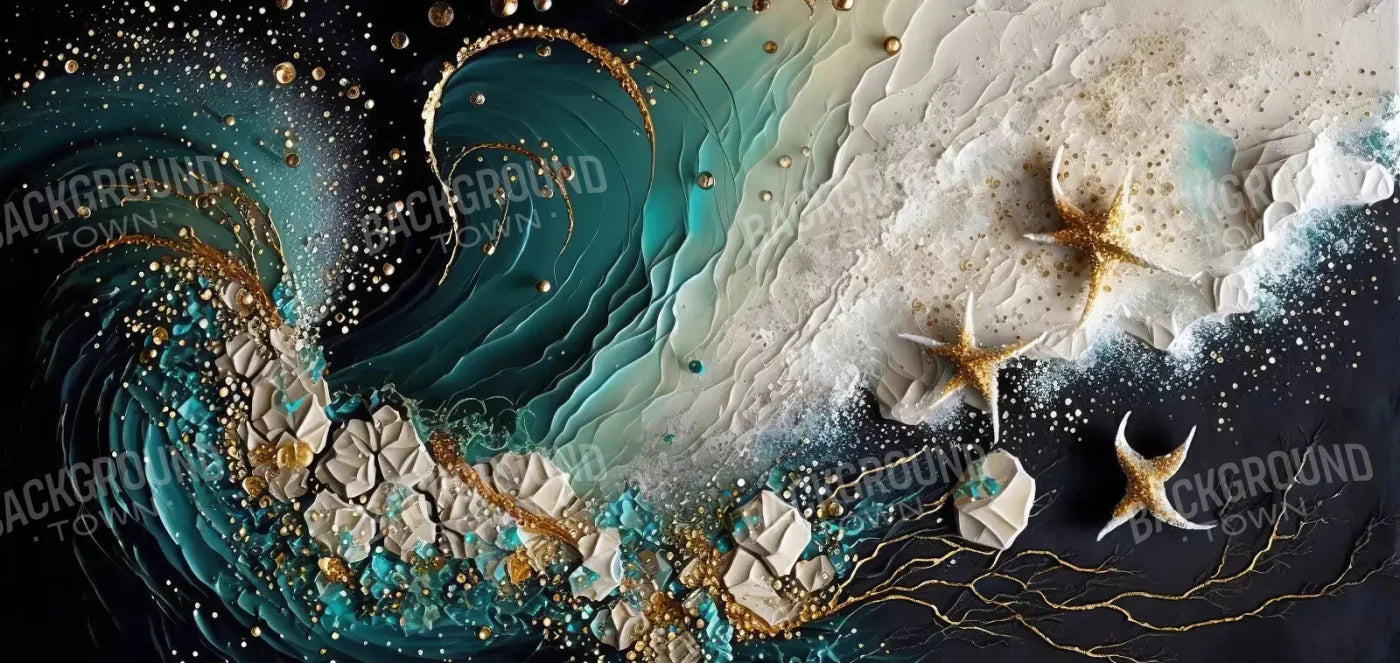 Seaside Abstract Dark H 16X8 Ultracloth ( 192 X 96 Inch ) Backdrop