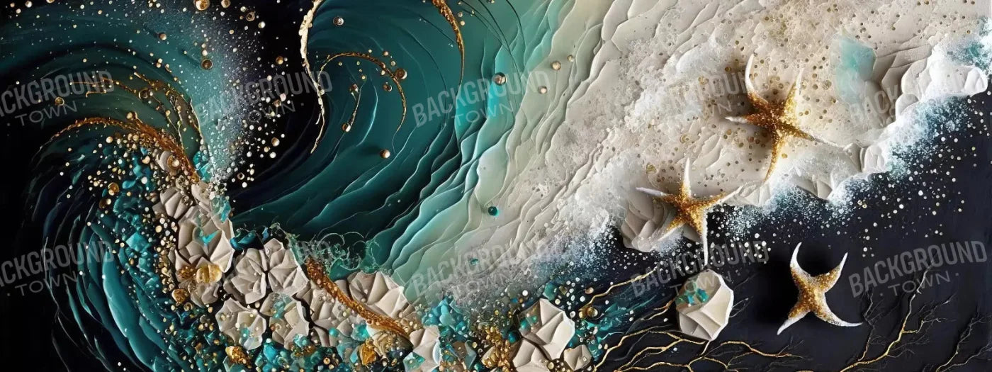 Seaside Abstract Dark H 20X8 Ultracloth ( 240 X 96 Inch ) Backdrop