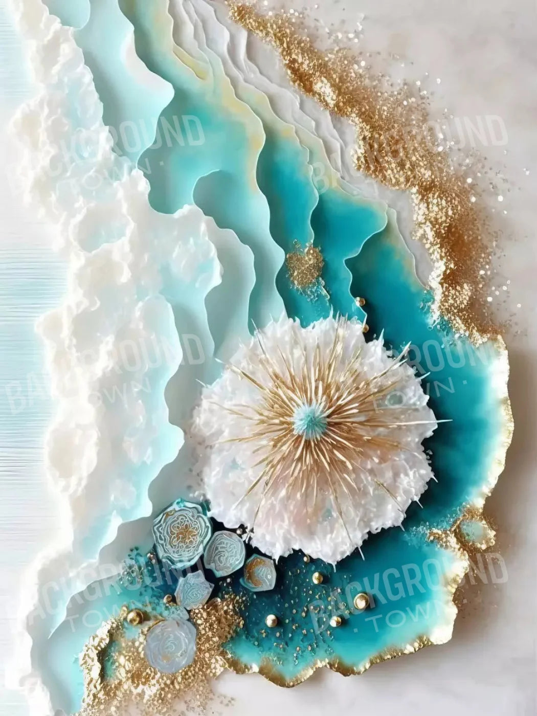 Seaside Abstract Light 5X68 Fleece ( 60 X 80 Inch ) Backdrop