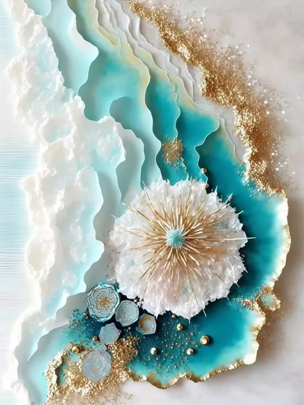 Seaside Abstract Light 5X68 Fleece ( 60 X 80 Inch ) Backdrop