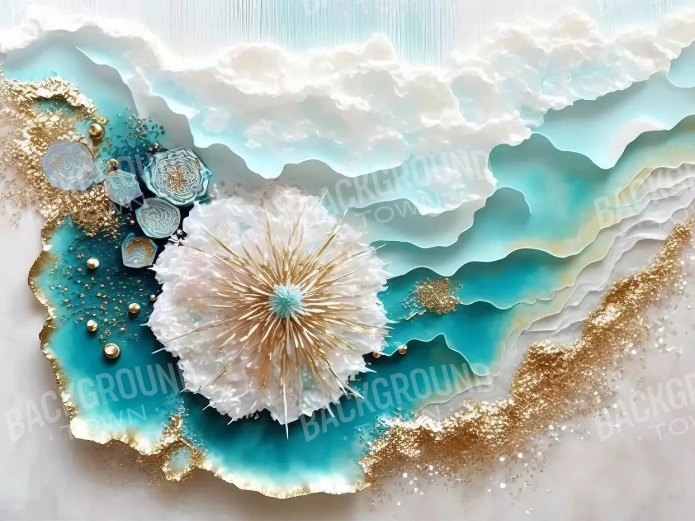 Seaside Abstract Light H 10X8 Fleece ( 120 X 96 Inch ) Backdrop