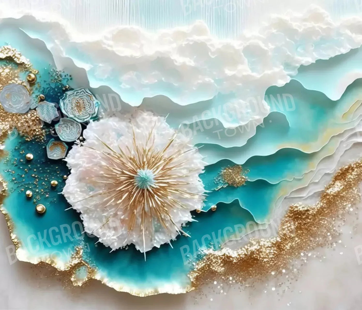 Seaside Abstract Light H 12X10 Ultracloth ( 144 X 120 Inch ) Backdrop