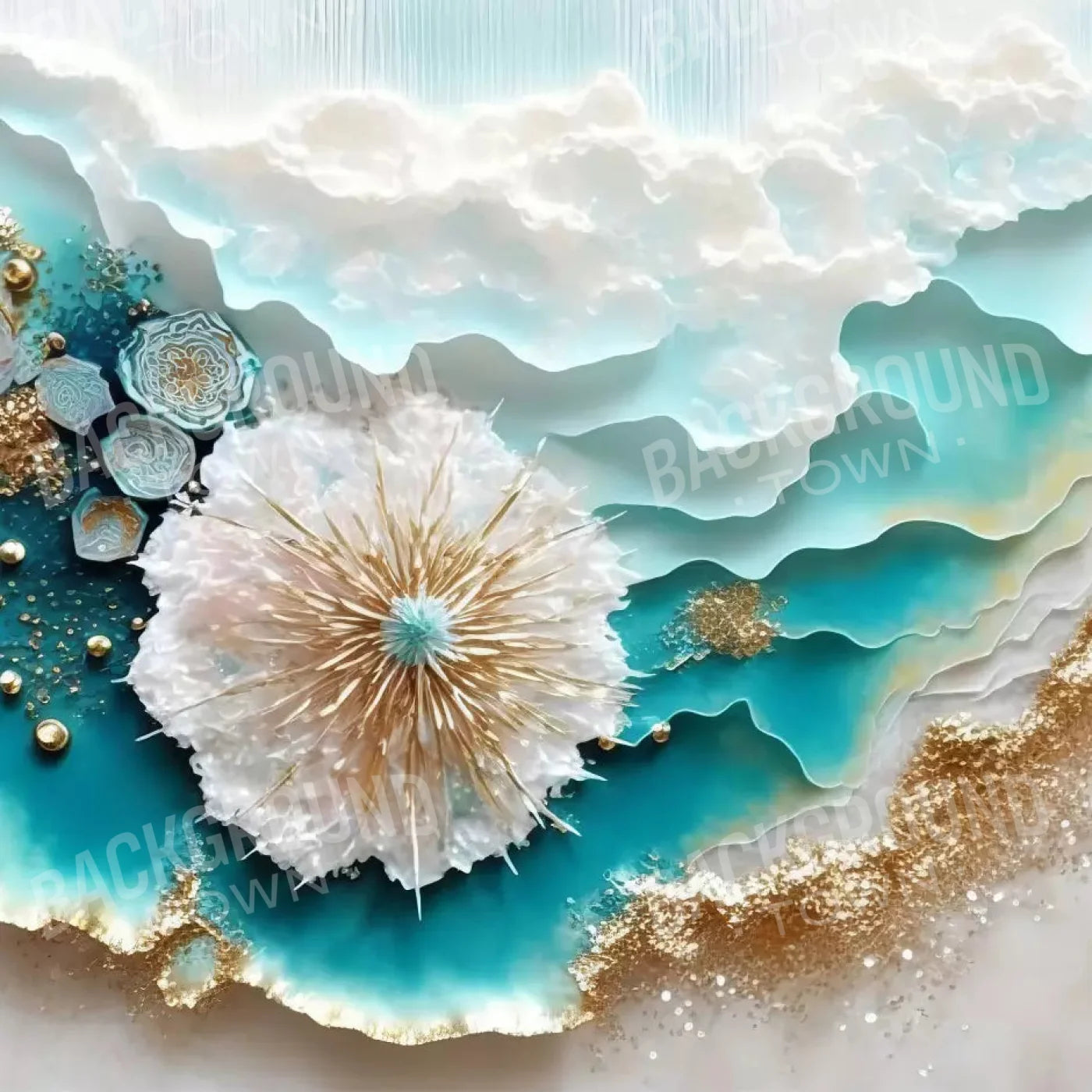 Seaside Abstract Light H 8X8 Fleece ( 96 X Inch ) Backdrop