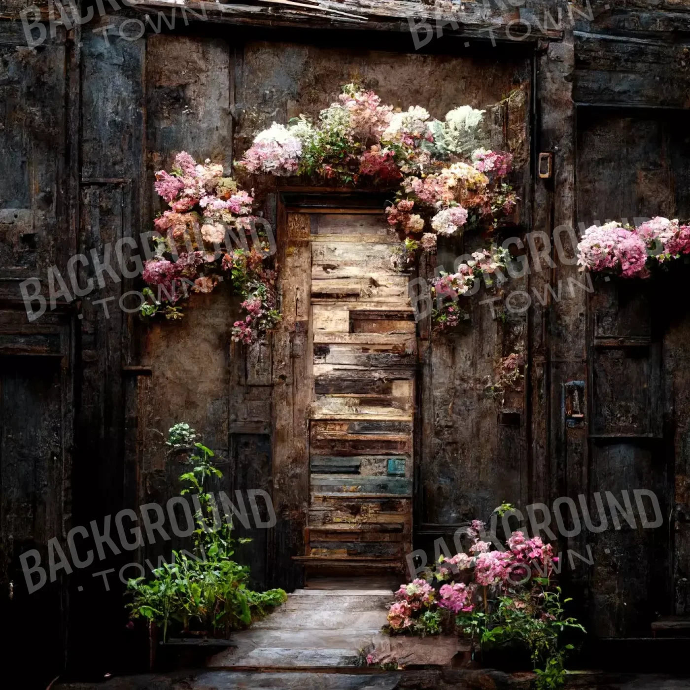 Secluded Pink Flowers 10’X10’ Ultracloth (120 X Inch) Backdrop