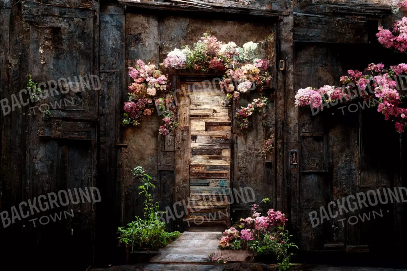 Secluded Pink Flowers 12’X8’ Ultracloth (144 X 96 Inch) Backdrop