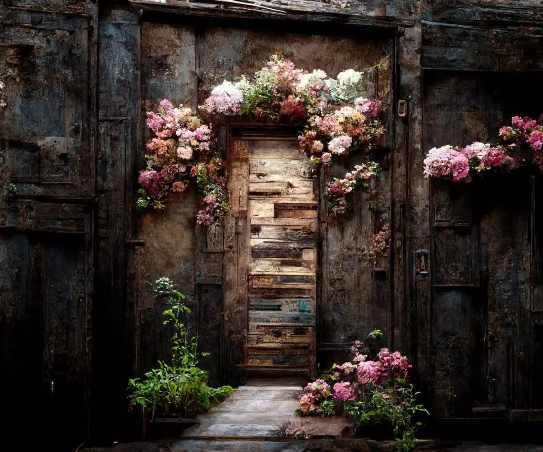 Secluded Pink Flowers 5’X4’2 Fleece (60 X 50 Inch) Backdrop