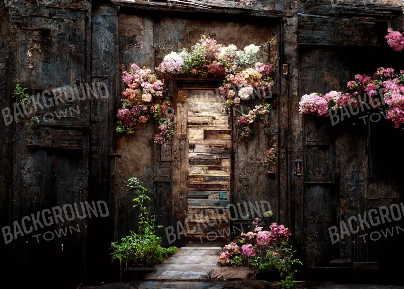 Secluded Pink Flowers 7’X5’ Ultracloth (84 X 60 Inch) Backdrop