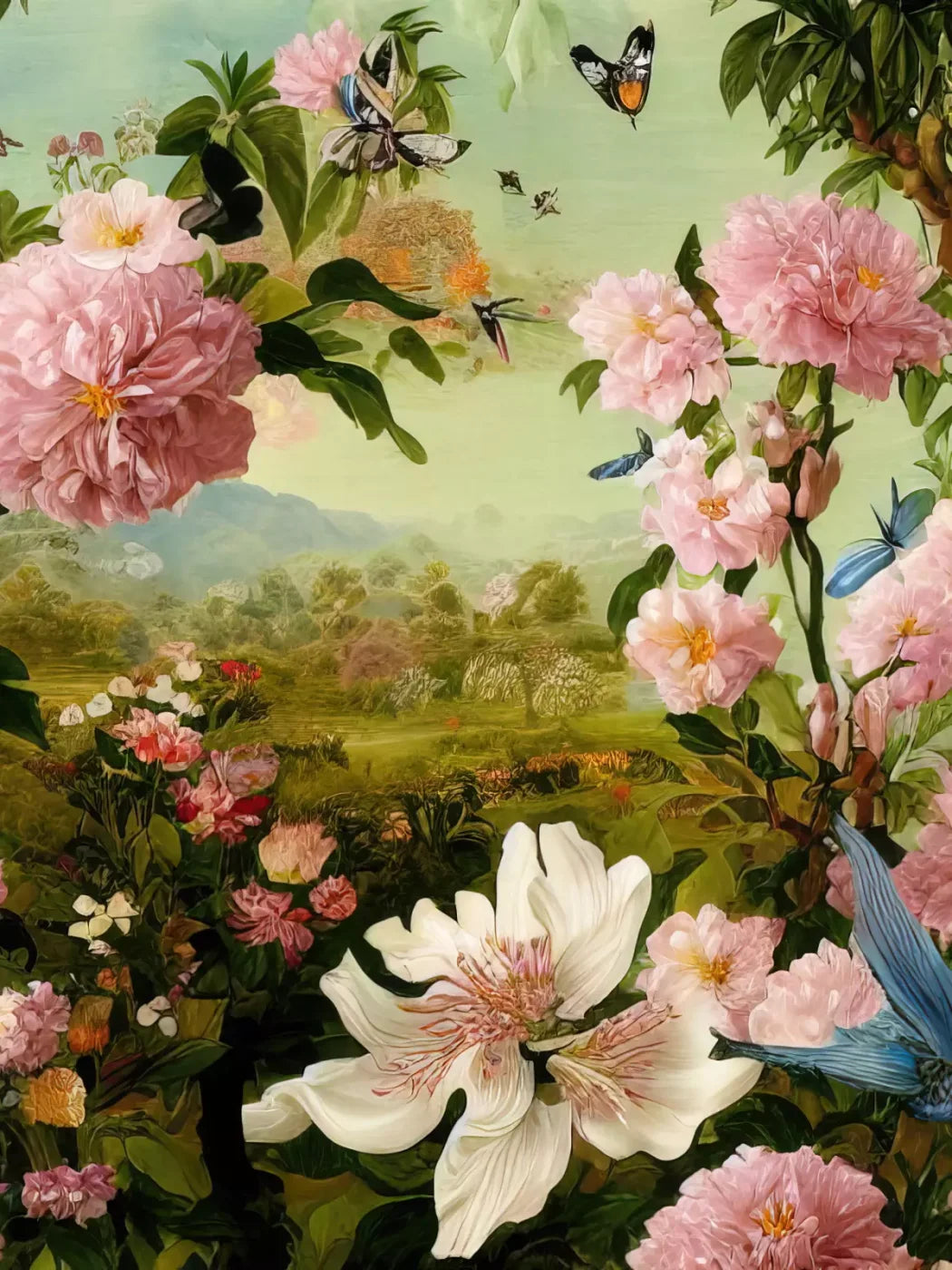 Secret Garden 1 5X68 Fleece ( 60 X 80 Inch ) Backdrop