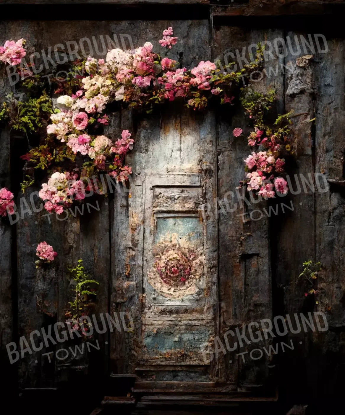 Gray Floral Backdrop for Photography