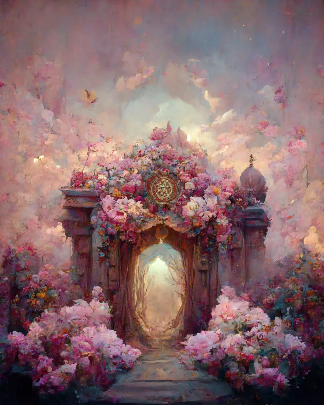 Secret Garden Entrance 8’X10’ Fleece (96 X 120 Inch) Backdrop